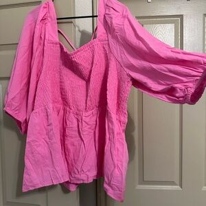 Pink blouse with tie back from target size 3x NWOT